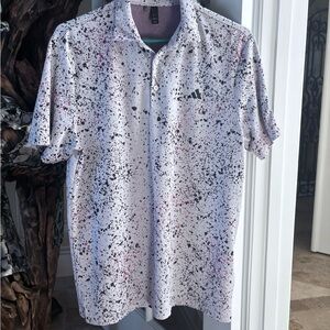 Men’s Adidas Black Splatter Golf Shirt